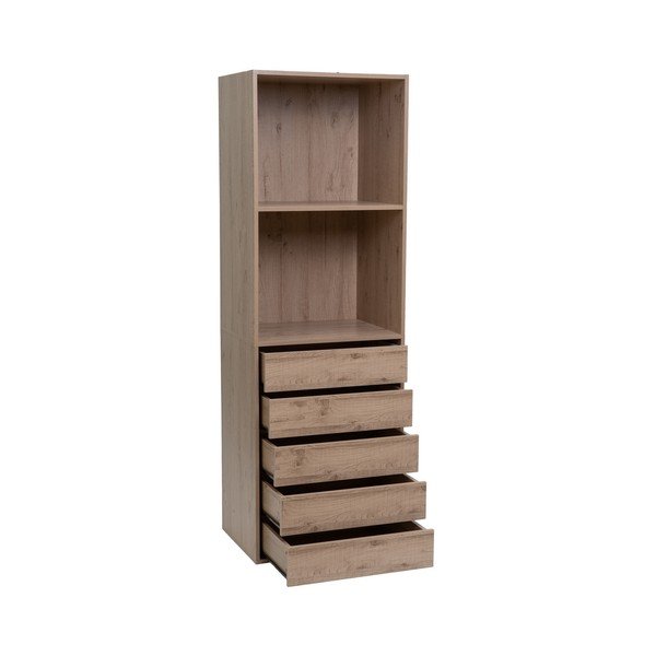 Отворен модулен шкаф от декор от дъб  в естествен цвят 60x180x45 cm Modular – Casa Selección-image-1