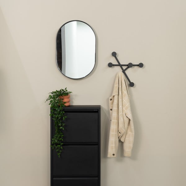 Черна метална стенна закачалка Bottoni - Spinder Design-image-1