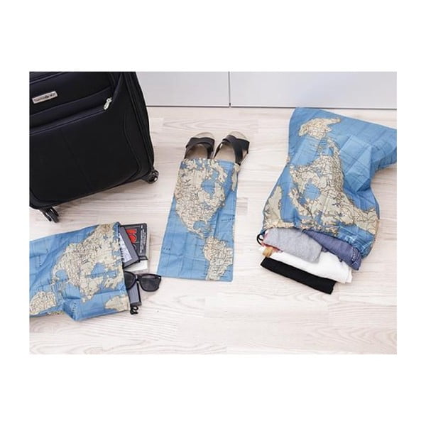 Комплект от 4 чанти за пътуване с карти - Kikkerland-image-1