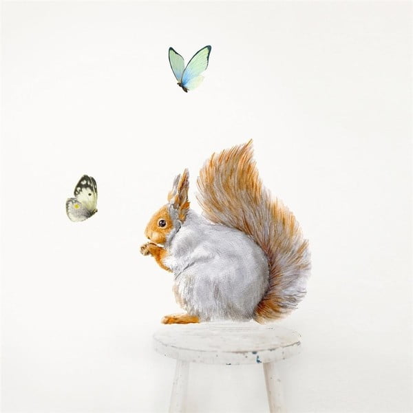 Nástěnné znovu snímatelné samolepky Chocovenyl Squirrel