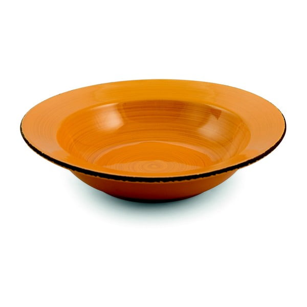 Oranžový kameninový hluboký talíř Villa d'Este, ø 25,4 cm