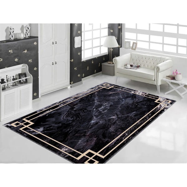 Черен килим Върба, 160 x 230 cm - Vitaus-image-1