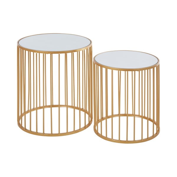 Кръгли маси със стъклен плот в комплект от 2 броя Avantis - Premier Housewares-image-1