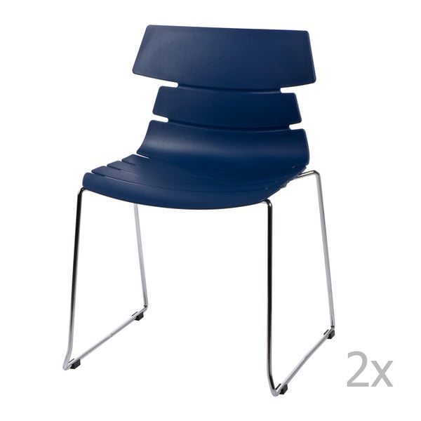Sada 2 modrých židlí D2 Techno