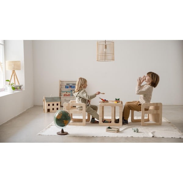 Детски столове от борова дървесина в комплект от 2 броя Montessori - Little Nice Things-image-4
