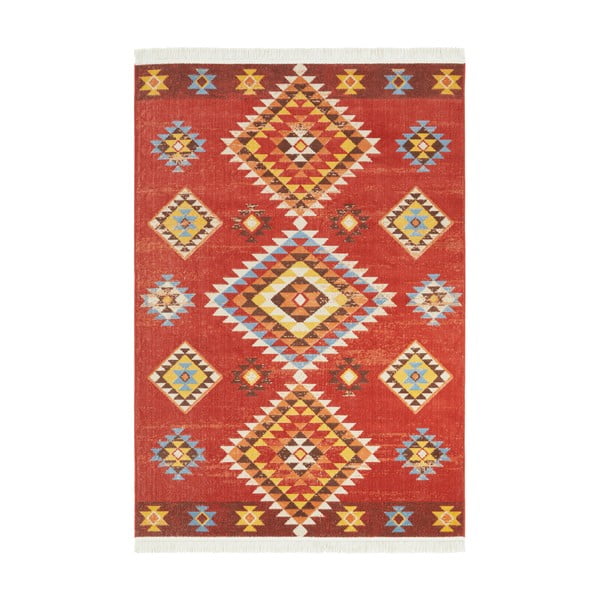 Червен килим с рециклиран памук , 200 x 290 cm Sarobi - Nouristan