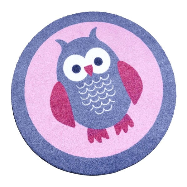 Dětský růžový koberec Zala Living Owl, ⌀ 100 cm