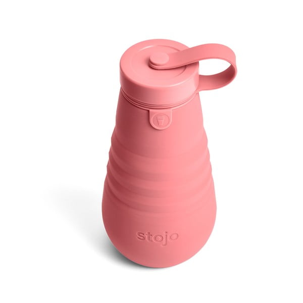 Оранжево-розова сгъваема бутилка Бутилка Berry, 590 ml - Stojo-image-2