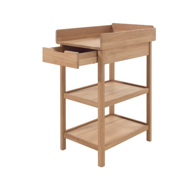 Маса за повиване от масивен дъб с маса за преповиване в естествен цвят Forrest – Vipack-image-2