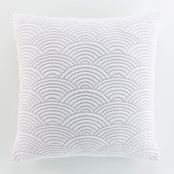 Бяло/бежово комплект шалте и калъфка за възглавница от джърси 220x240 cm Cassandra – douceur d'intérieur-image-4