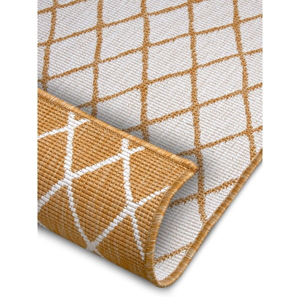 Външен килим в бял цвят и жълта охра 80x150 cm Malaga – NORTHRUGS-image-2