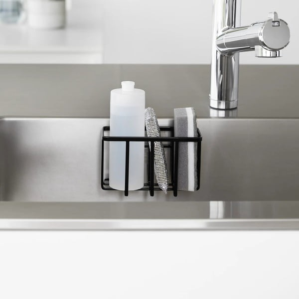 Черна метална стойка за перилни препарати без пробиване Film Hook – YAMAZAKI-image-2