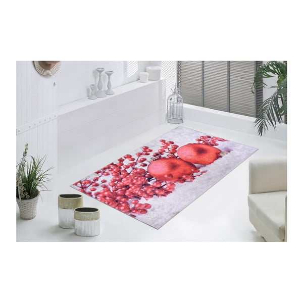 Червен и бял килим Ягоди, 50 x 80 cm - Vitaus