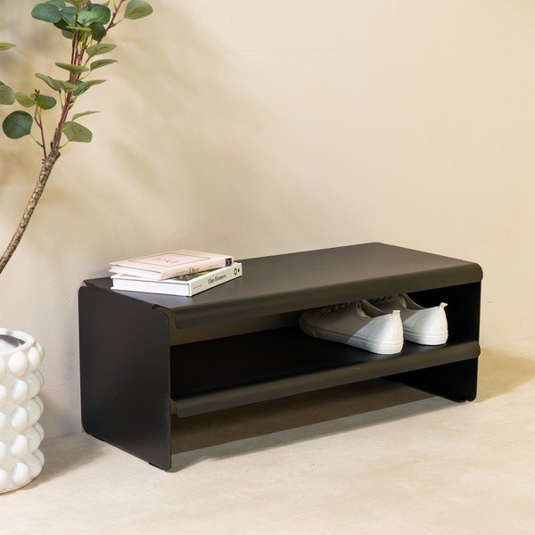 Черна стоманена стойка за обувки 71,5x28x31 cm Linea – Spinder Design-image-1