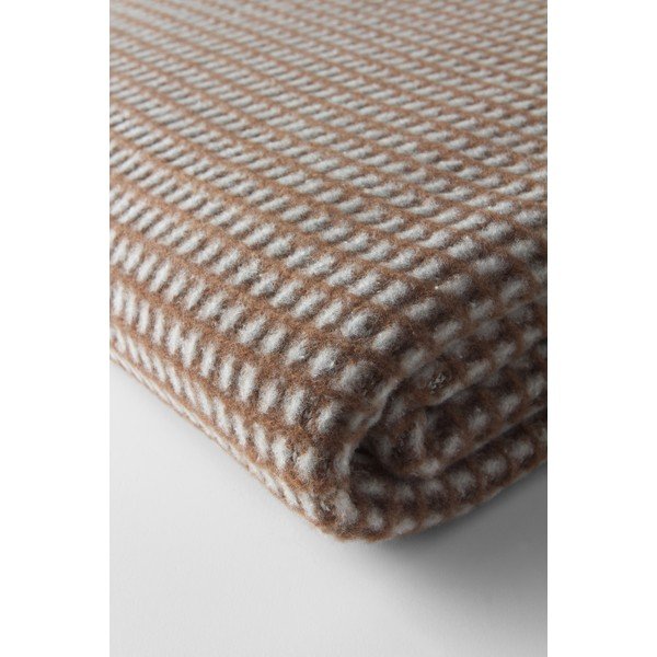 Кафяво одеяло със смес от памук 140x180 cm Uniwaffle – Euromant-image-3