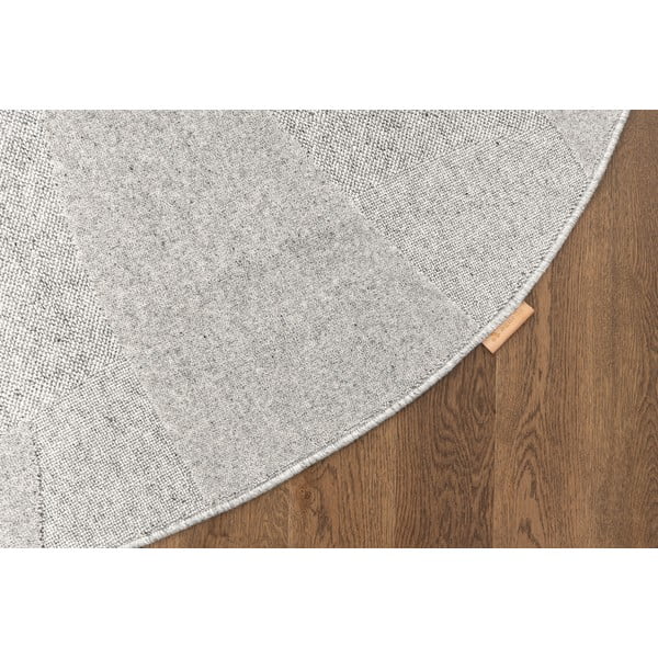 Светлосив вълнен кръгъл килим ø 120 cm Morphic Botanica – Agnella-image-4