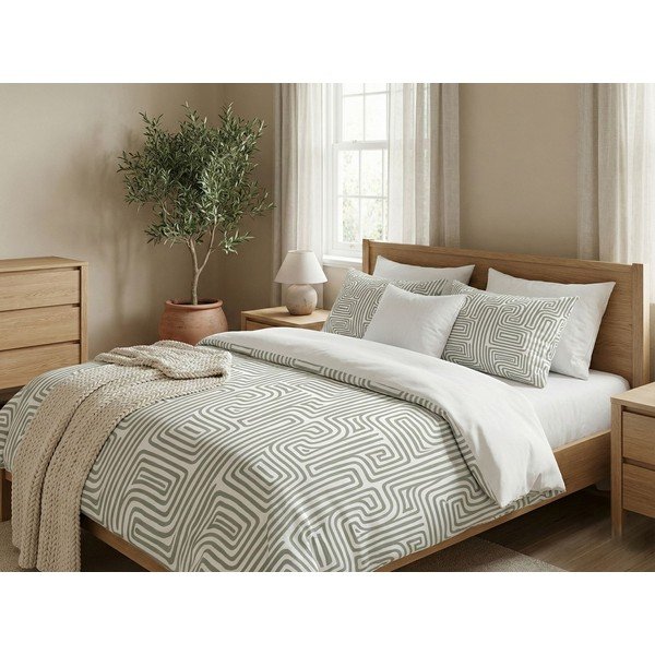 Светлозелено единично  спално бельо 200x140 cm Maze – Mijolnir