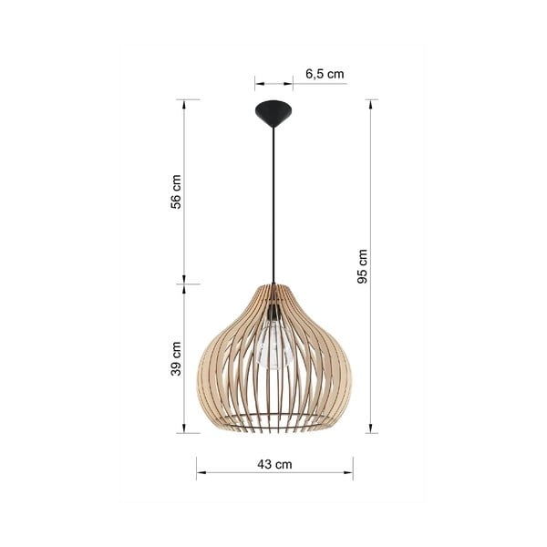 Бежово висящо осветително тяло Pantilla - Sollux-image-2