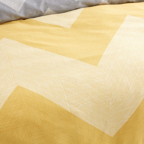 Жълто-сиво спално бельо 200x135 cm Chevron Geo - Catherine Lansfield-image-1