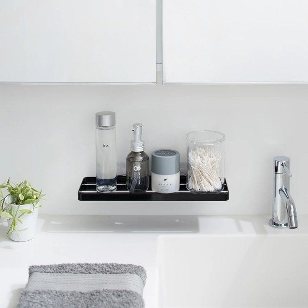 Матово черно стоманен рафт за баня без пробиване Film Hook – YAMAZAKI-image-2