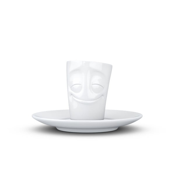Бяла порцеланова чаша за еспресо с чинийка, обем 80 ml - 58products