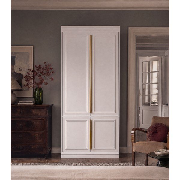 Светлосив гардероб от масивен бор 110x215x44 cm Organize – WOOOD-image-3