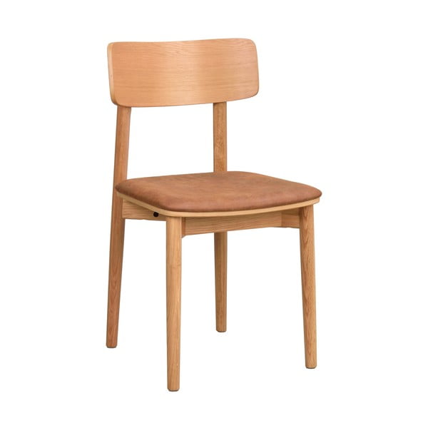 Кафяв коняк/естествени трапезни столове в комплект от 2 бр. от имитация на кожа Wolcott – Rowico