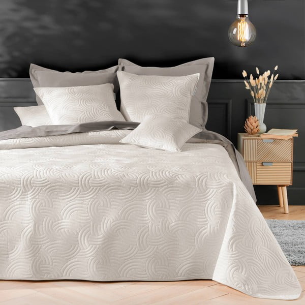 Кремаво комплект шалте и калъфка за възглавница 240x260 cm Solange – douceur d'intérieur-image-1