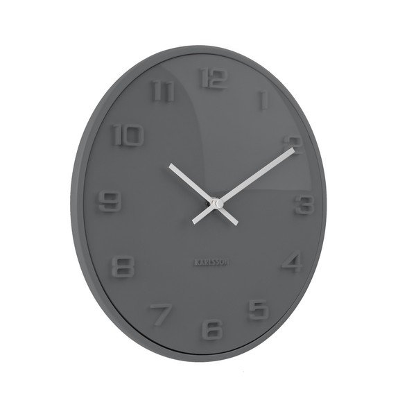 Šedé nástěnné hodiny Karlsson Elevated, ⌀ 25 cm-image-1