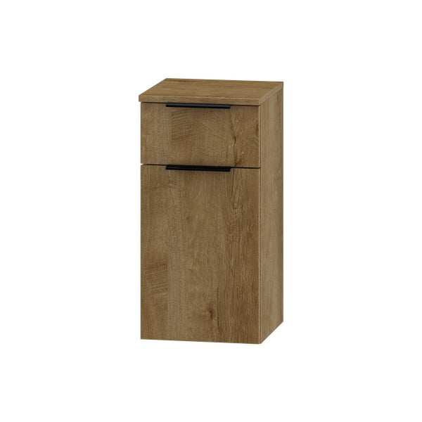 Нисък висящ шкаф за баня в дъбов декор в естествен цвят 30x60 cm Lyon - STOLKAR