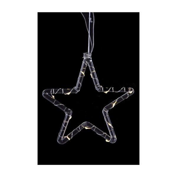 Коледна стъклена украса във формата на звезда с LED светлина Ego decor, височина 17 см - Ego Dekor