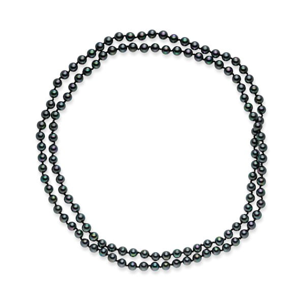 Černý perlový náhrdelník Pearls Of London Mystic, délka 120 cm