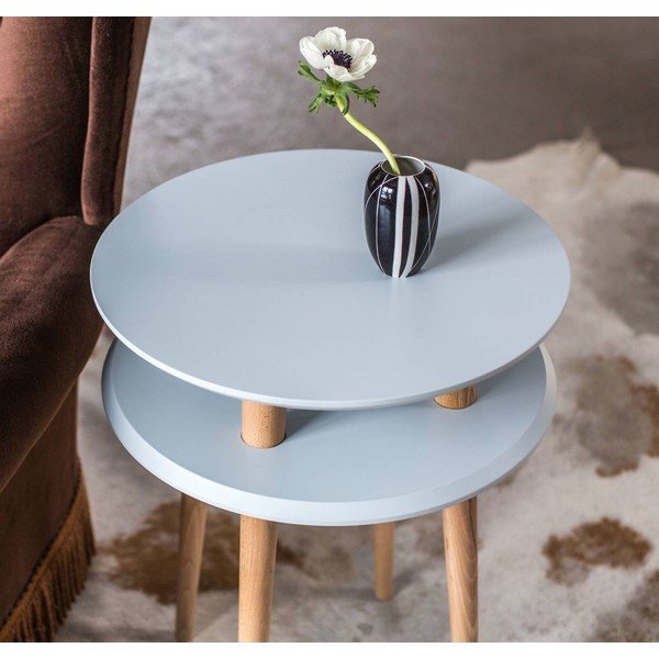 Тъмно сива маса за кафе UFO, Ø 45 cm Ufo - Ragaba-image-1