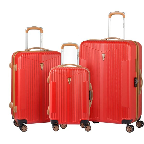 Sada 3 červených kufrů na kolečkách Murano Europa