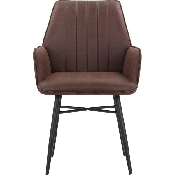 Кафяви тапицирани трапезни столове в комплект 2 бр. Anzo – Støraa-image-2