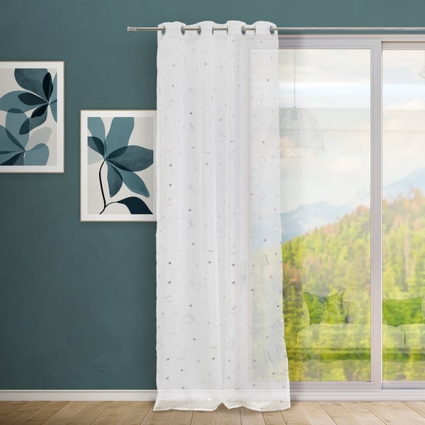 Бяло-сребриста завеса 140x260 cm Dinos – Casa Selección-image-1