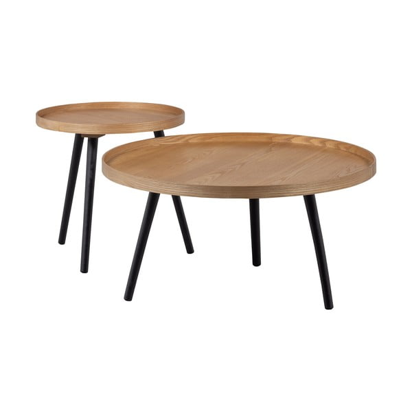 Масичка за кафе в бежово и черно, ø 60 cm Mesa - WOOOD-image-3