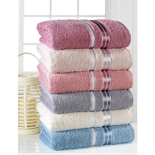 Комплект от 6 кърпи от чист памук Sedef, 50 x 85 cm Pearl - Cotton Pure