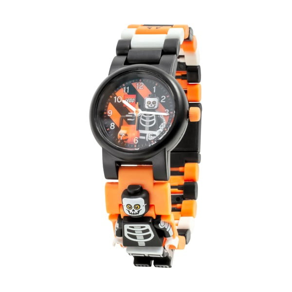 Черен ръчен часовник със сгъваема каишка и минифигурка на Скелетон Iconic - LEGO®
