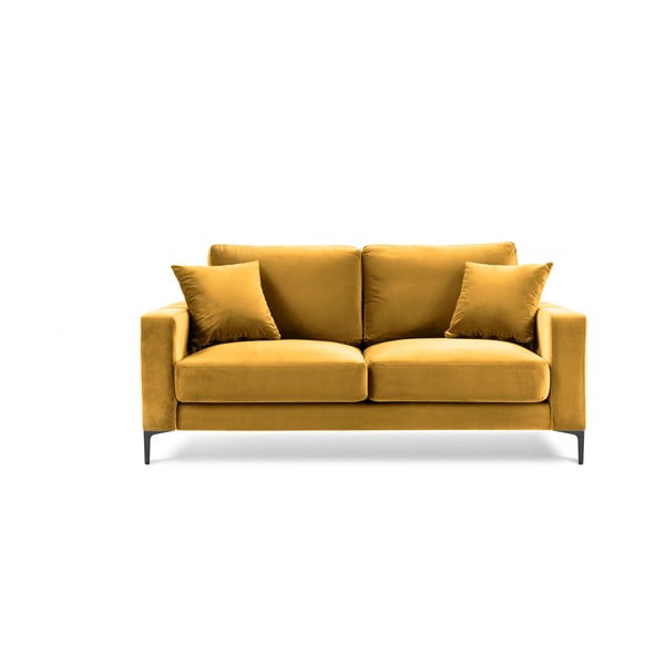 Жълт кадифен диван , 158 см Harmony - Kooko Home