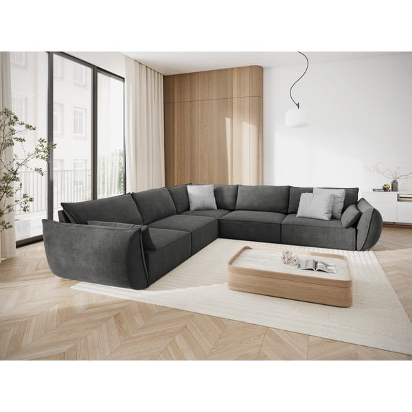 Сив ъглов диван (променлив) Vanda - Mazzini Sofas-image-1