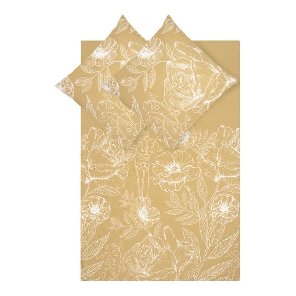 Жълто памучно спално бельо от перкал 200x200 cm Keno - Westwing Collection