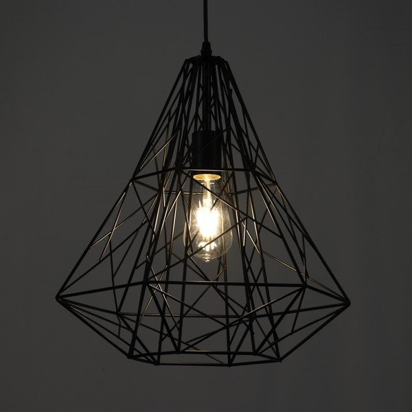Черно висящо осветително тяло Diamond Black - Tomasucci-image-1