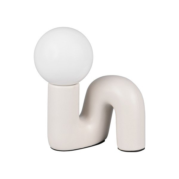 Керамична настолна лампа в цвят слонова кост (височина 21,5 cm) Quinn – Reality