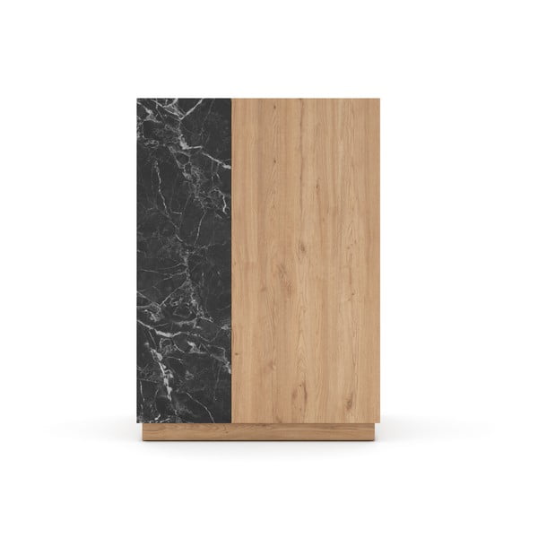 Шкаф от черен/натурален дъб 90x127 cm Dione - Marckeric