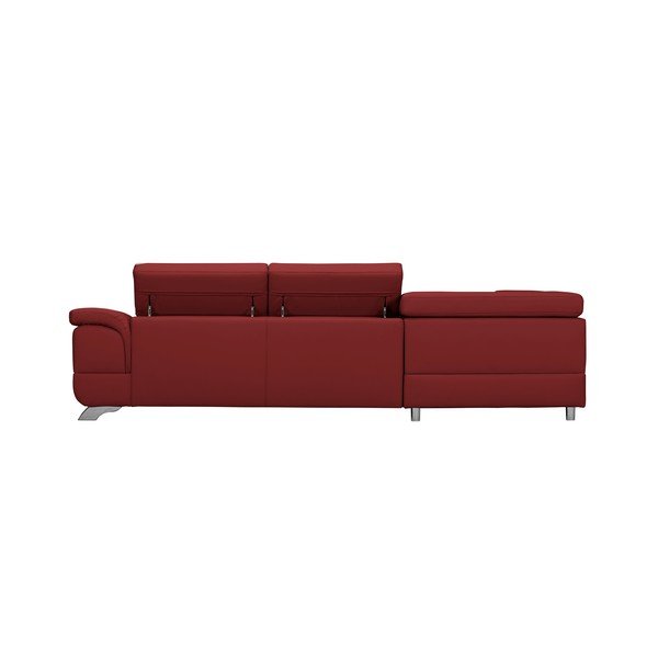 Červená rozkládací rohová pohovka koženkového vzhledu Windsor & Co Sofas Gamma, levý roh-image-2