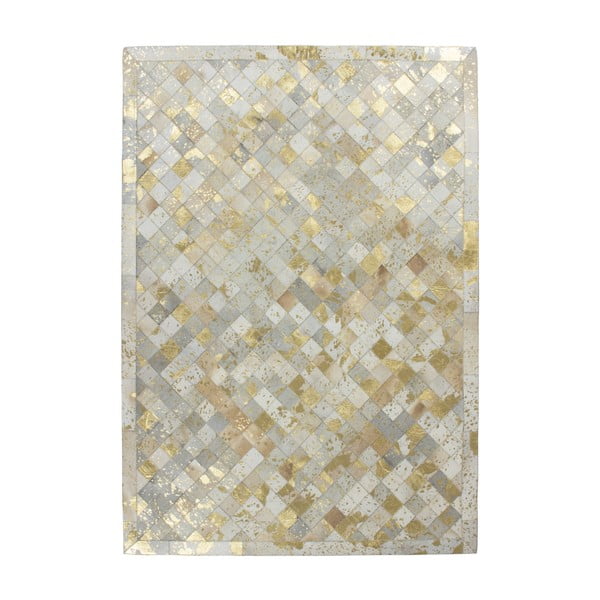 Kožený koberec Eclipse Gold, 80x150 cm