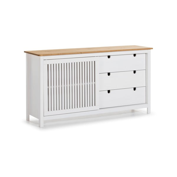 Бял дървен скрин с чекмеджета Bruna - Marckeric-image-2