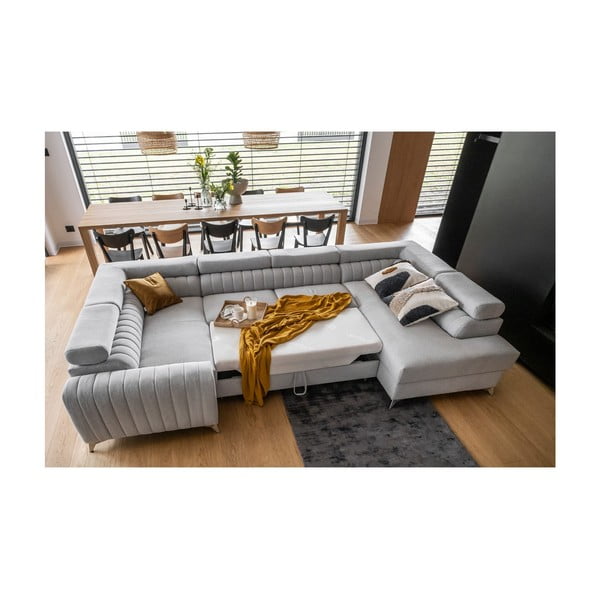 Тъмносив разтегателен ъглов диван с място за съхранение (десен ъгъл U форма) Louis – ELTAP-image-3