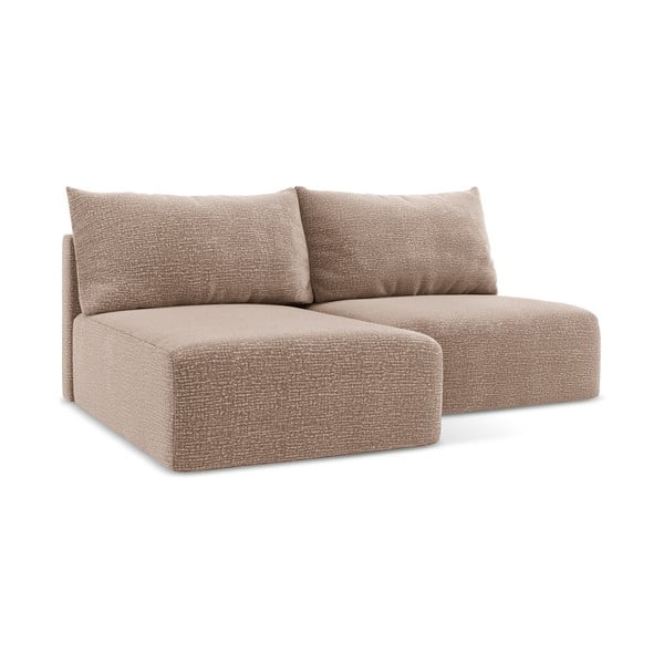 Светлокафяв разтегателен ъглов диван с място за съхранение (ляв ъгъл) Kalena – Makamii-image-1